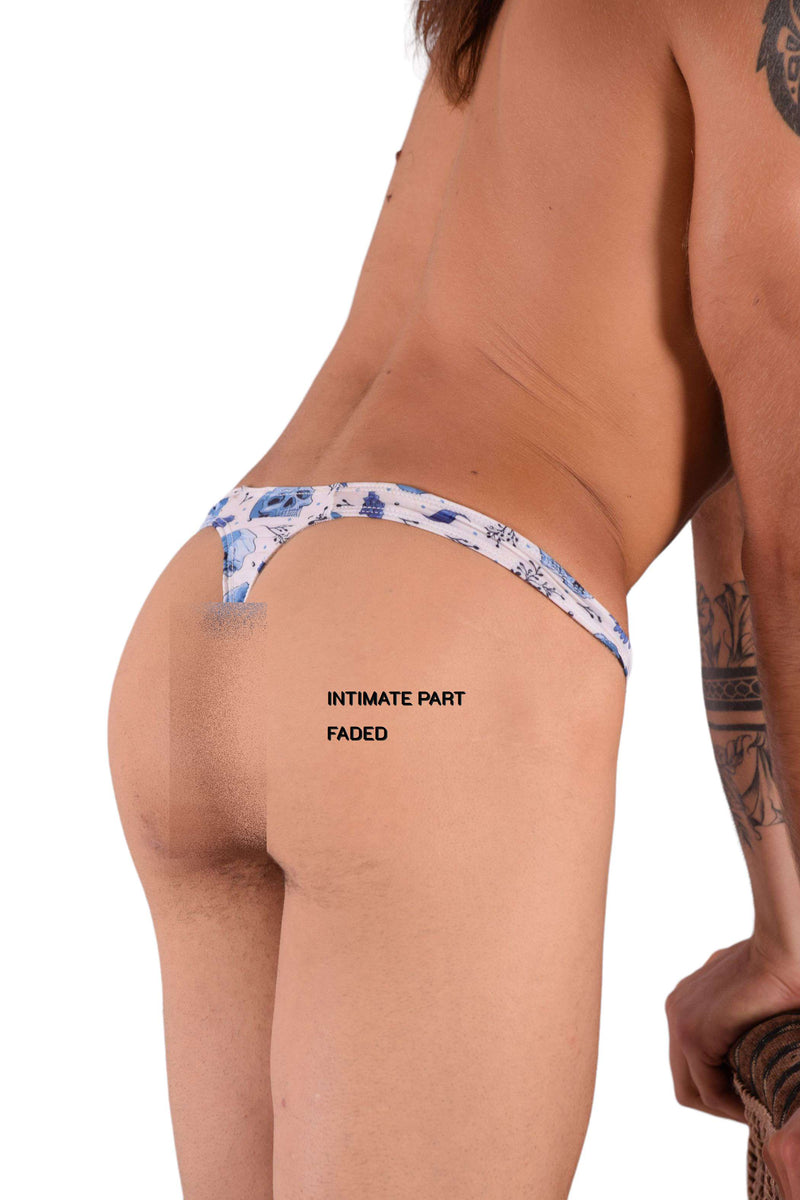 SMU Skull Wearing and Tanning Thong White P01004 H27