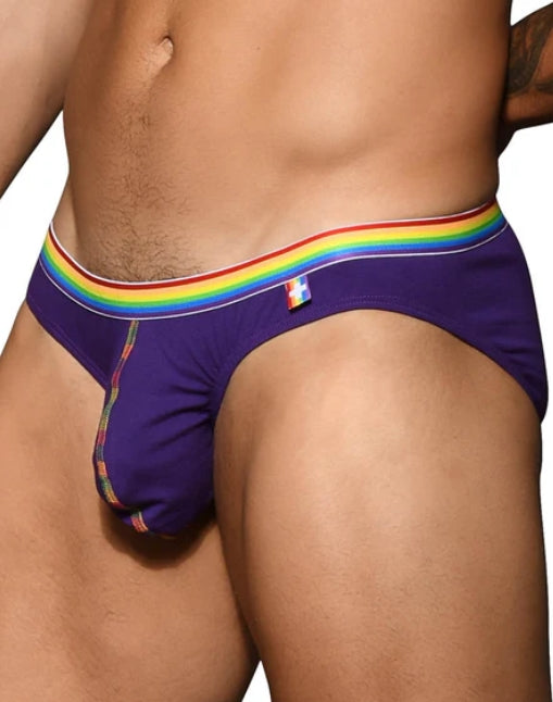 Medium ANDREW CHRISTIAN Boy Pride Rainbow Purple Brief Fun 8