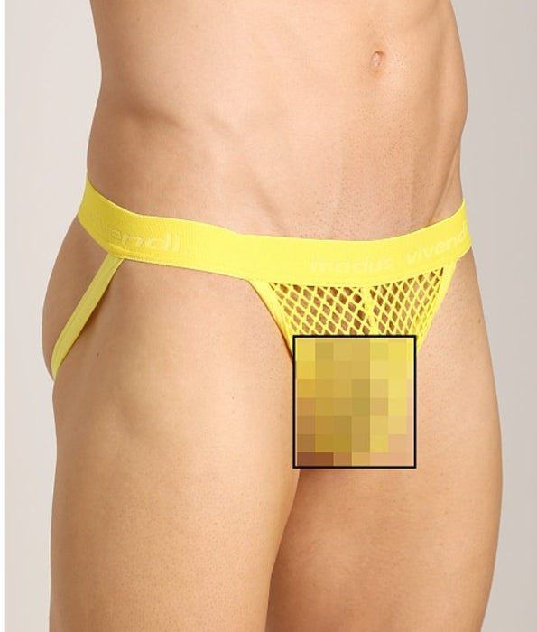 Small Modus Vivendi Jock Sexy French Jockstrap C-Through Yellow 07712 58