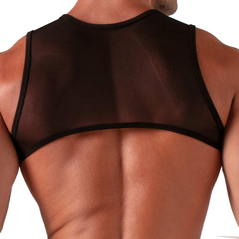 Absolu Male By TOF PARIS Rebel Harness Lace - Up Light Mesh Faux Leather Black 43