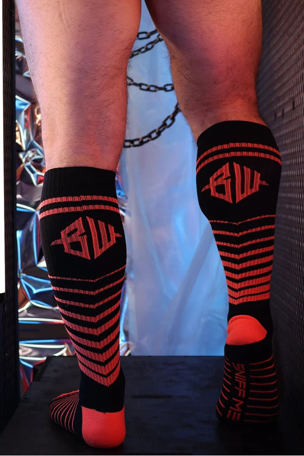 BREEDWELL After Dark Long Socks One Size Knee Socks in Neon Orange 6