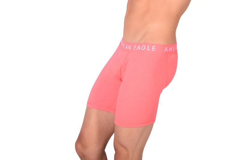 American Eagle Long Boxer Orange Fly Front Boxer Brief AE17