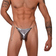 ANDREW CHRISTIAN Chain Thong Metallic Silver 92686 592