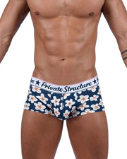 Boxer PRIVATE STRUCTURE Classic Motif Mid - Waist Boxer Trunk 4505 Floral Navy4