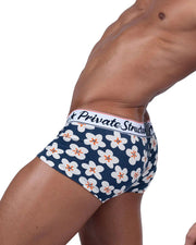 Boxer PRIVATE STRUCTURE Classic Motif Mid - Waist Boxer Trunk 4505 Floral Navy2
