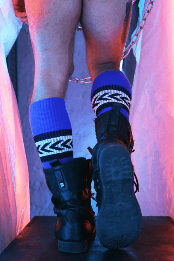 BREEDWELL Daddy's Favorite Socks Knee - High One Size Long Sock in Blue 534