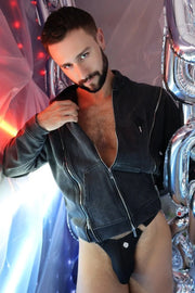 BREEDWELL Darkroom Hoodie Unique Zippers Heavy - Weight Knit Cotton Vest in Black2