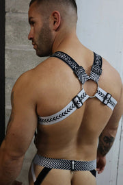 BREEDWELL Futura Body Harness Chevron Jacquard Removable Side in White7