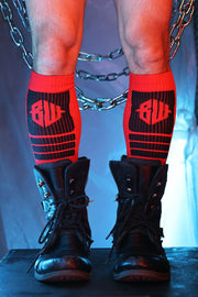 BREEDWELL Hypnotix Socks Knee - High Nylon Long Socks Red3