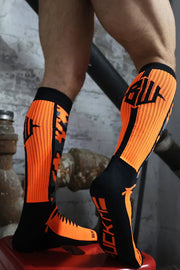 BREEDWELL Neo - Camo Sock Chevron Knee High Long Socks Neon Orange10