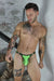 BREEDWELL Neo - Camo Thongs Open - Hole Flesh Mesh Fabric Neon Green 107