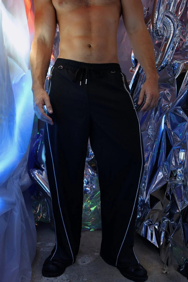 BREEDWELL NSA Track Pants Wide Leg Expandable Ankle Zippers Drawstring & D - Rings3