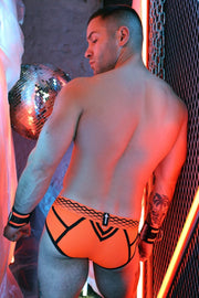 BREEDWELL Revolution Briefs 4 - Way Stretch Athletic Mesh in Neon Orange 287