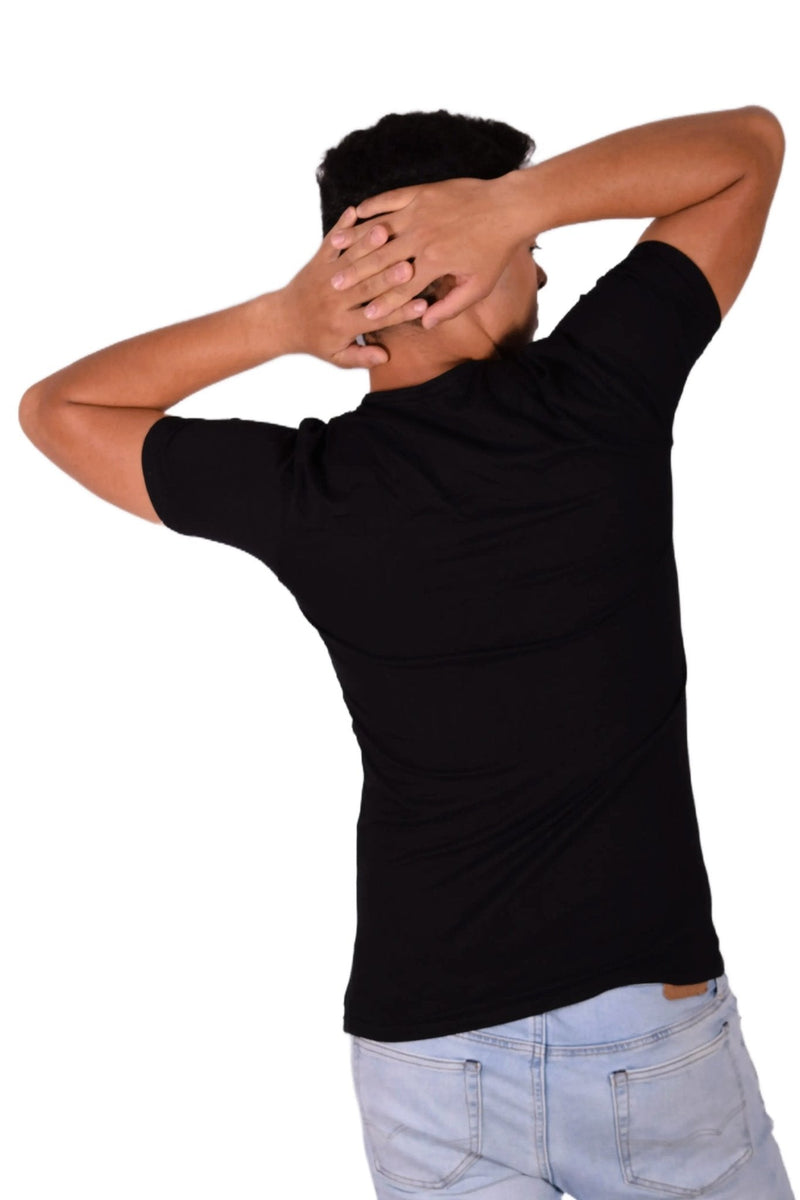 Calvin Klein Cotton Stretch V - Neck Black T-Shirt MX165