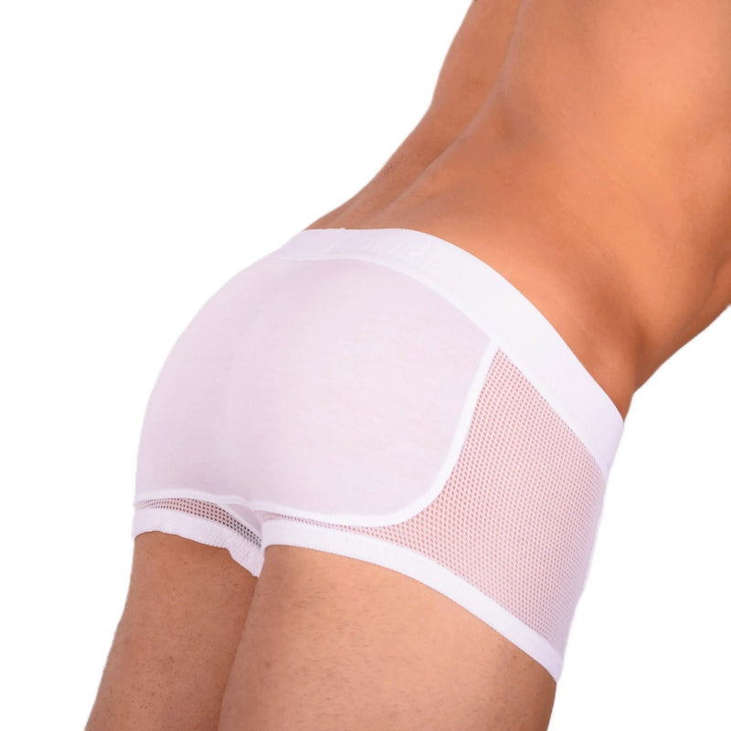 DOREANSE Mens Boxer brief sexy side mesh fabric White 1705 135