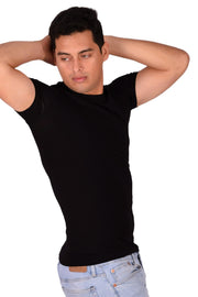 DOREANSE T-Shirt Basic Crew Neck Short Sleeved Black 2550 4A5