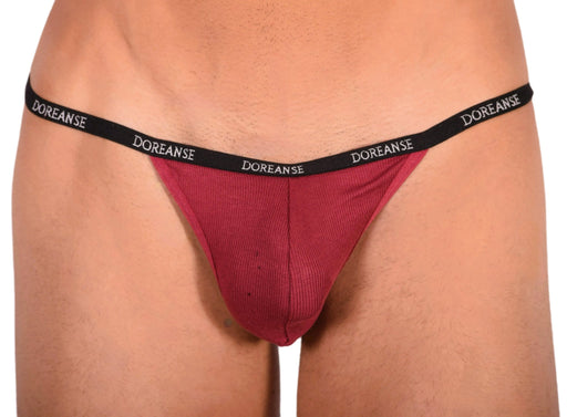 Doreanse Thongs Ribbed Modal T - Thong Bordeaux Red 1330 9 - SexyMenUnderwear.com