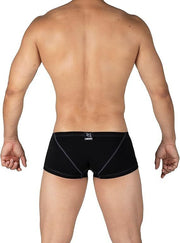 Duo Pack Two PRIVATE STRUCTURE Boxer Trunk Matt Black + Orange 4383 111 - SexyMenUnderwear.com