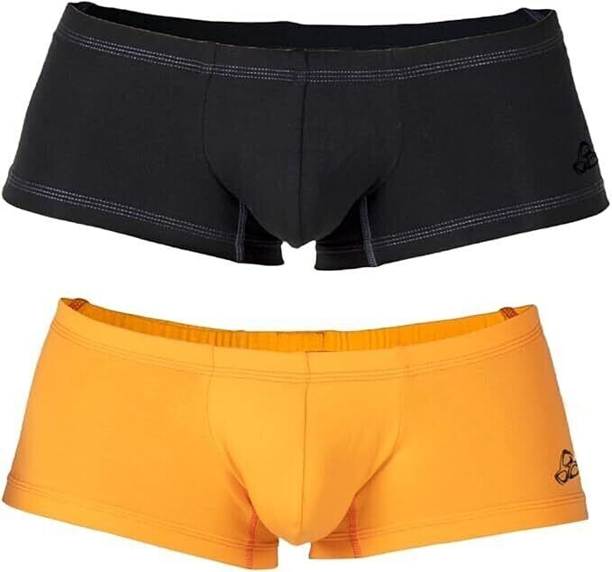 Duo Pack Two PRIVATE STRUCTURE Boxer Trunk Matt Black + Orange 4383 1111