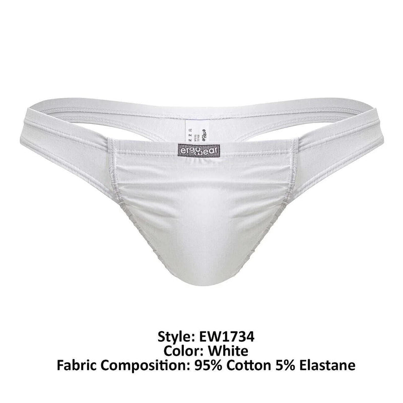 ErgoWear Cotton Thongs FEEL GR8 Pouch Lightweight Thong White 1734 1214