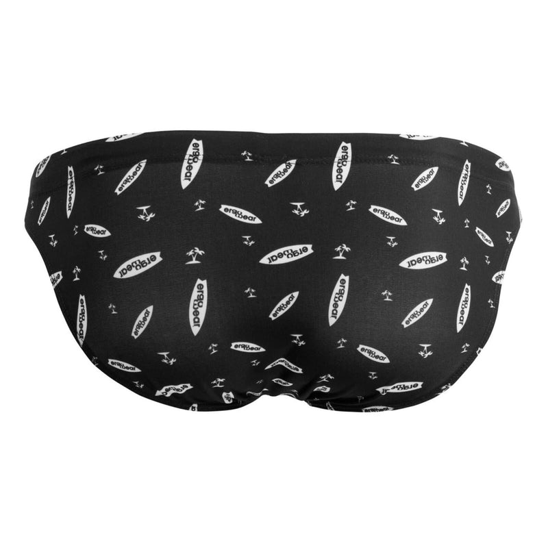 ErgoWear FEEL SW Swim Briefs Roomy Pouch Bikini - Cut in Black - Surfboard 17635