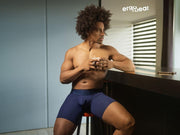 ErgoWear Long Boxer Briefs MAX Bold Mid - Cut Stretchy Blue Navy 1741 21