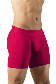 ErgoWear Long Boxer Briefs MAX Bold Stretchy Mid - Cut Boxer in Red 1745 101