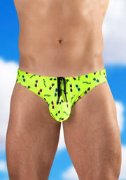 ErgoWear Low Rise Swim Briefs X4D SW Bikini - Cut Swimwear Yellow/Sunglasses 17652