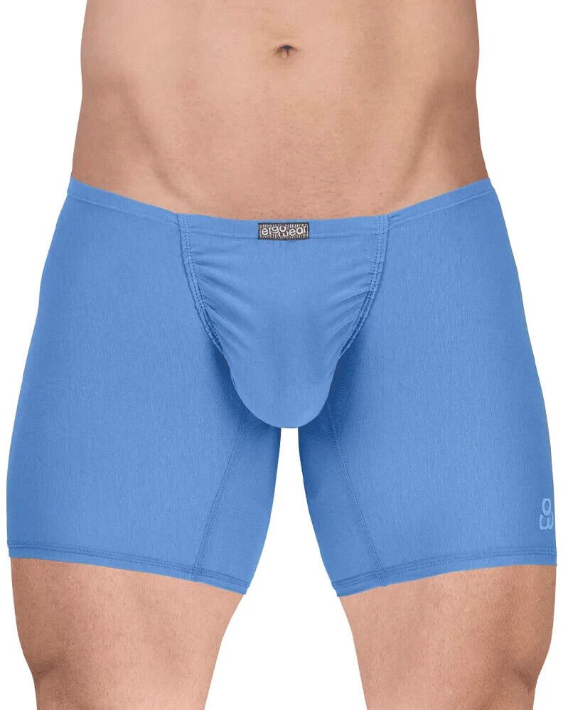 ErgoWear Mid - Cut Boxer Briefs Feel GR8 Long Cotton Boxer in Light Blue 1733 1243