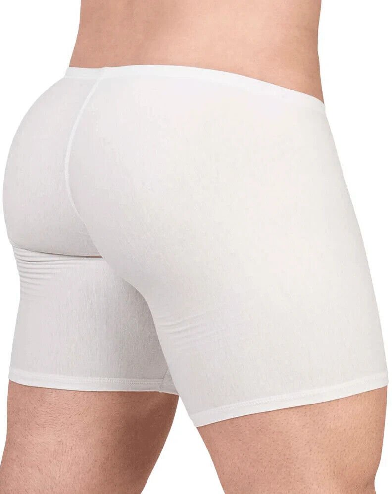 ErgoWear MidCut Cotton Long Boxer Briefs FEEL GR8 in White 1737 1243