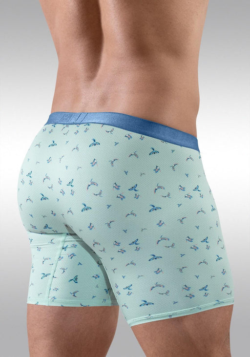ErgoWear Midcut SLK SE Long Boxer Micro Mesh 3D Pouch in Frost Birds 1779 892