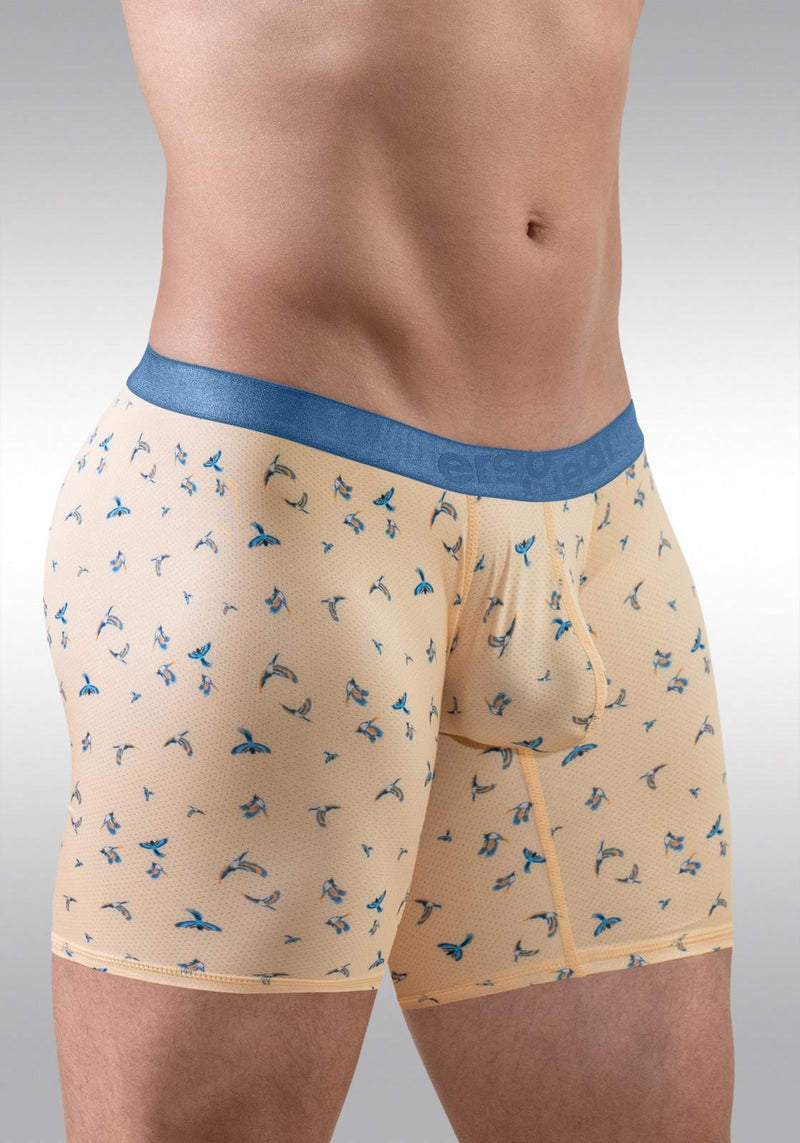 ErgoWear Midcut SLK SE Long Boxer Micro Mesh 3D Pouch in Peach Birds 1775 893