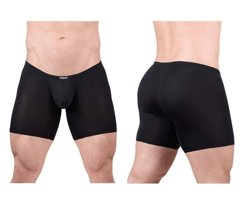 ErgoWear MidCut X4D Long Boxer Briefs 3D Seamed Pouch in Black 17023