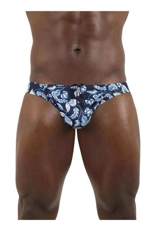 ErgoWear Swimwear FEEL Swim - Bikini Briefs 3D Pouch Drawstring Abstract Blue 1697 19 - SexyMenUnderwear.com