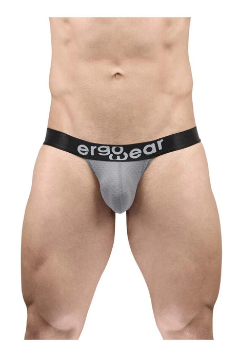 ErgoWear Thong MAX Flow 3D Pouch Micro - Perforated Mens String Gray 16825