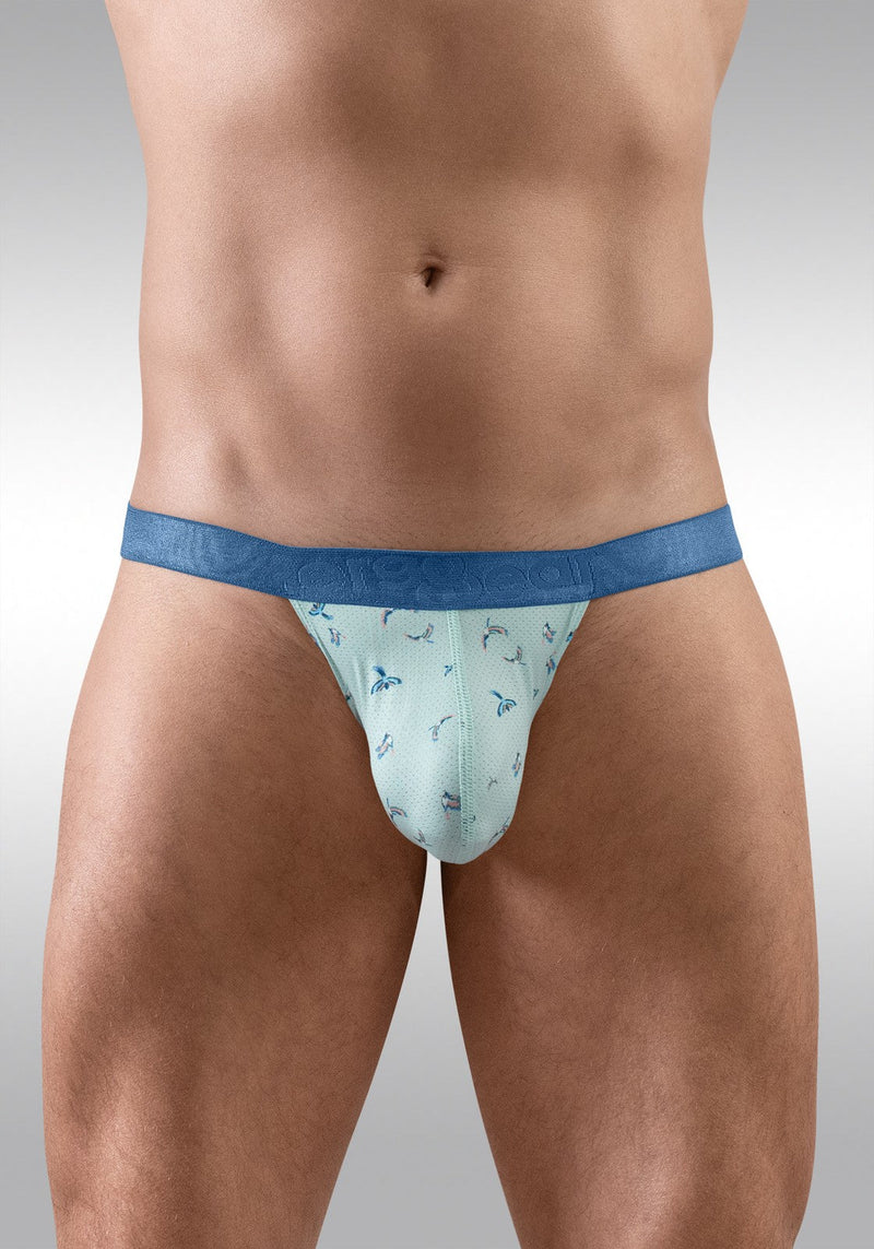 ErgoWear Thong SLK SE G - String 3D - Pouch in Soft Blue Frost Birds 1776 1141
