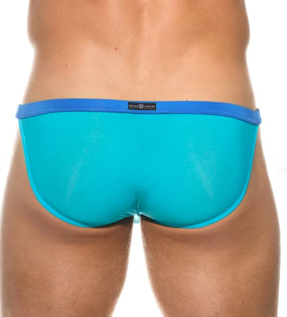 Gregg Homme Briefs SLINGSHOT With Detachable Clips Sheer Aqua Brief 200203 G1143