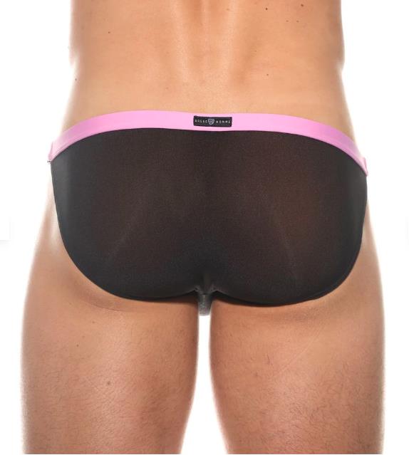 Gregg Homme Briefs SLINGSHOT With Detachable Clips Sheer Brief Black 200203 G593