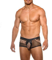 Gregg Homme Cobra Boxer Briefs With Maximiser Pouch Sheer Side Black 201015 G1433