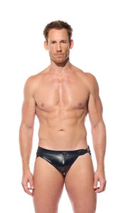 Gregg Homme PYTHON Jockstrap Adjustable Snaps Faux Leather Black 210734 G1423