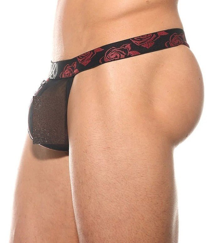 Gregg Homme See - Through Thong THORN Stylish Front Zipper Sheer Black 200004 G522