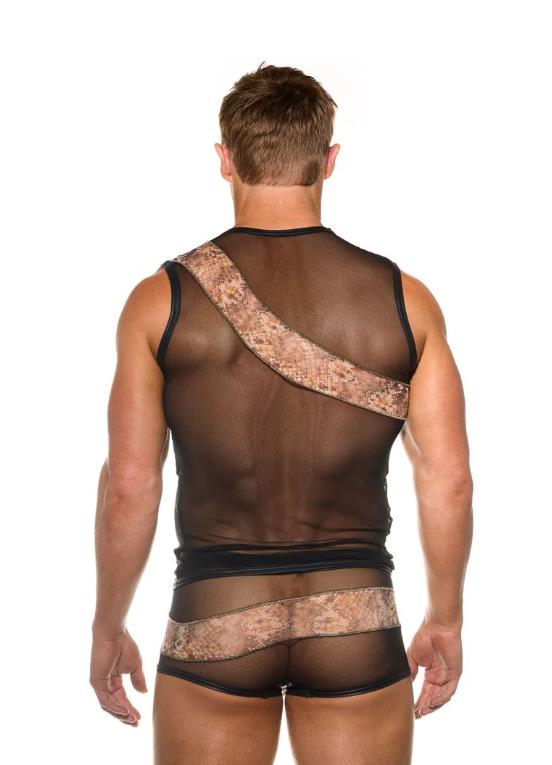 Gregg Homme Tank Top COBRA Muscle Shirt Stretch See - Through in Black 201022 GT22