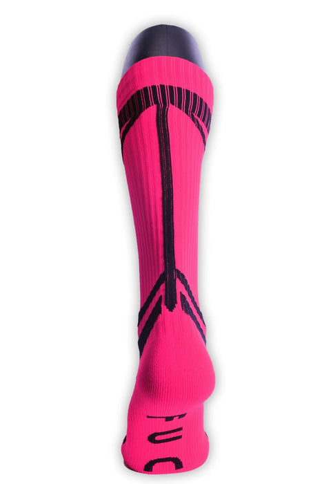 BREEDWELL Knee Socks HYBRED Bold Lined Angled Sock Neon Pink 29