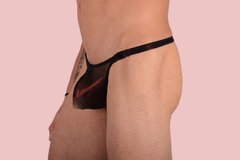 Small SMU Mens Detachable Thong Underwear Sheer 33451 MX11