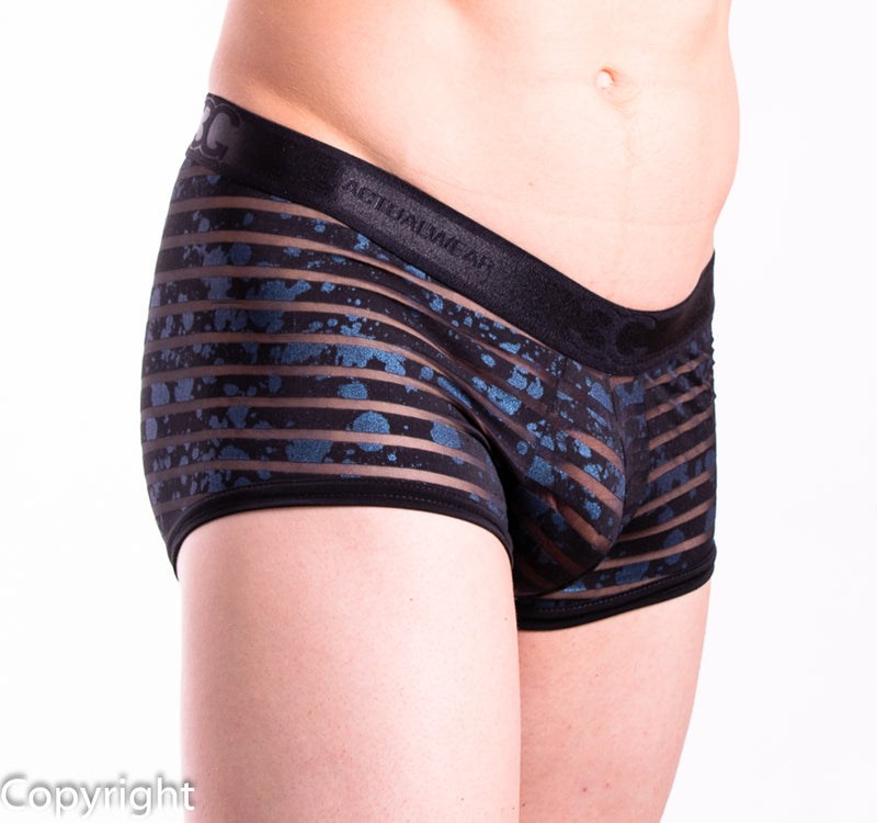 Gregg Homme 3G Luxury See through Boxer Short Black Blue 2095 15