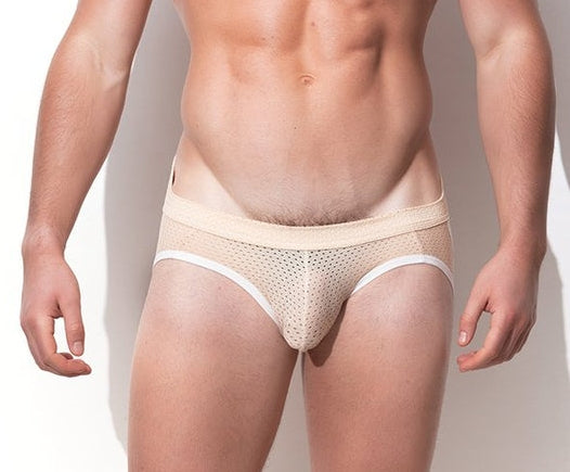 JJ MALIBU Mesh Jockstrap with Extra Front Room - Lightweight Beige Jock 2