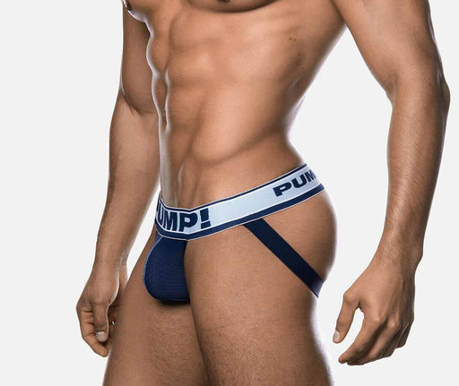 Jock PUMP! Navy Mesh Cup Blue Steel Jockstrap Elastic Waistband 15024 371