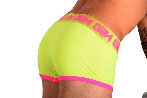 Large Garcon Model Boxer Trunk Neon Yellow Pink 32