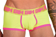 Large Garcon Model Boxer Trunk Neon Yellow Pink 36