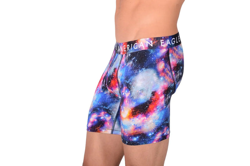 Large New Mens American Eagle Fly Front Boxer Brief Space Stars AE12